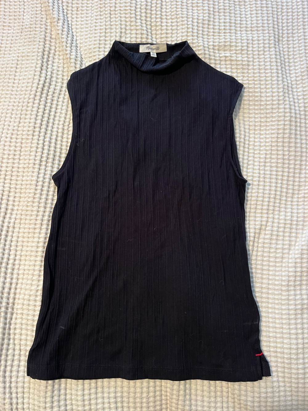 Madewell Black Sleeveless Mock Neck Top